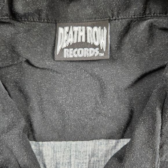 Death Row Records Shirt Mens L Black Button Up Viscose Ripple Junction Smoke - Picture 2 of 8